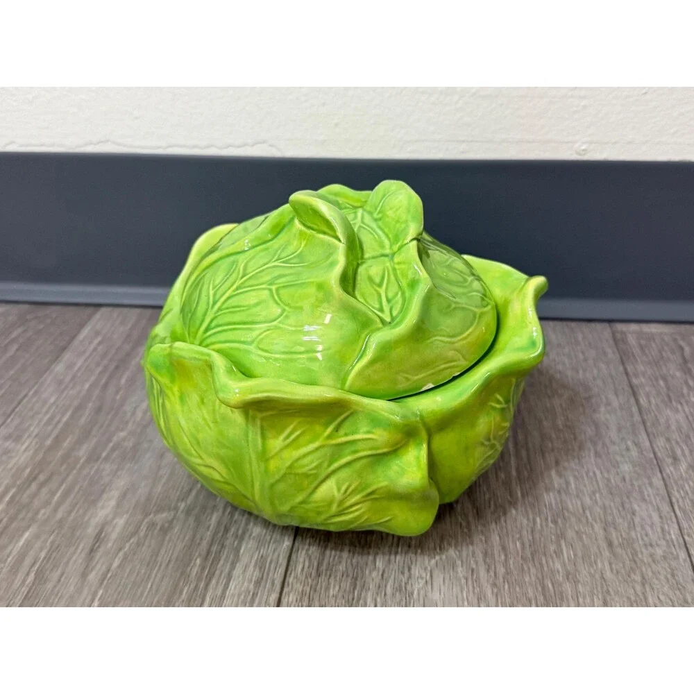 Vintage Holland Mold Bake & Serve Cabbage Tureen with Lid  (Chipped)